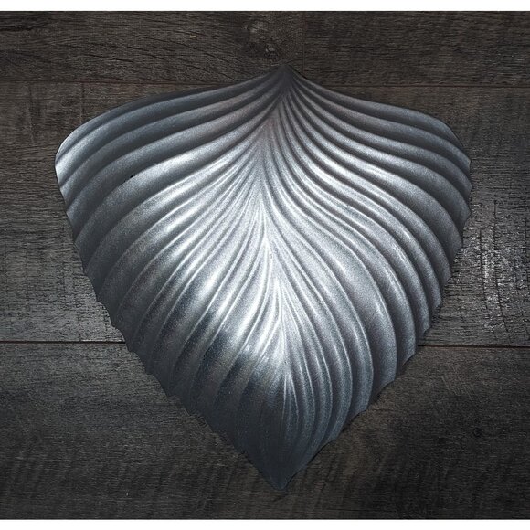 Bowl Akcam Gold Leaf Turkish Glass Holiday 13" x 12" x 3" Clear Silver Back - Picture 4 of 13